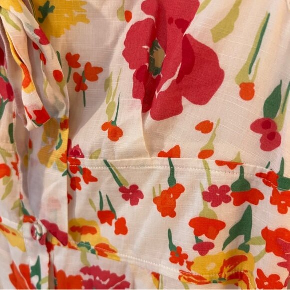 Merona Colorful Floral Sleeveless Button-Up Dress Size 8 100% Cotton - Picture 4 of 10